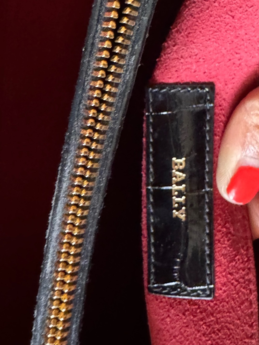 Bally Saphyr Black Croc-Embossed Top Handle bag - Picture 9 of 16